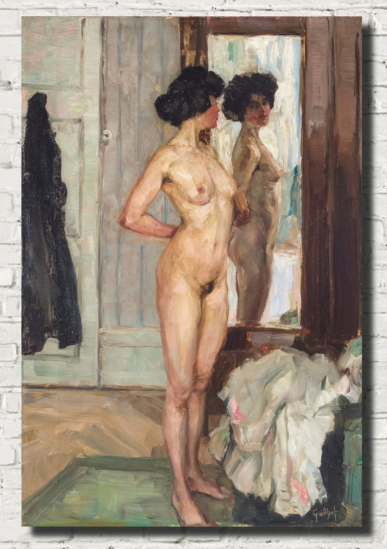 In Front of the Mirror, Wilhelm Gallhof Fine Art Print