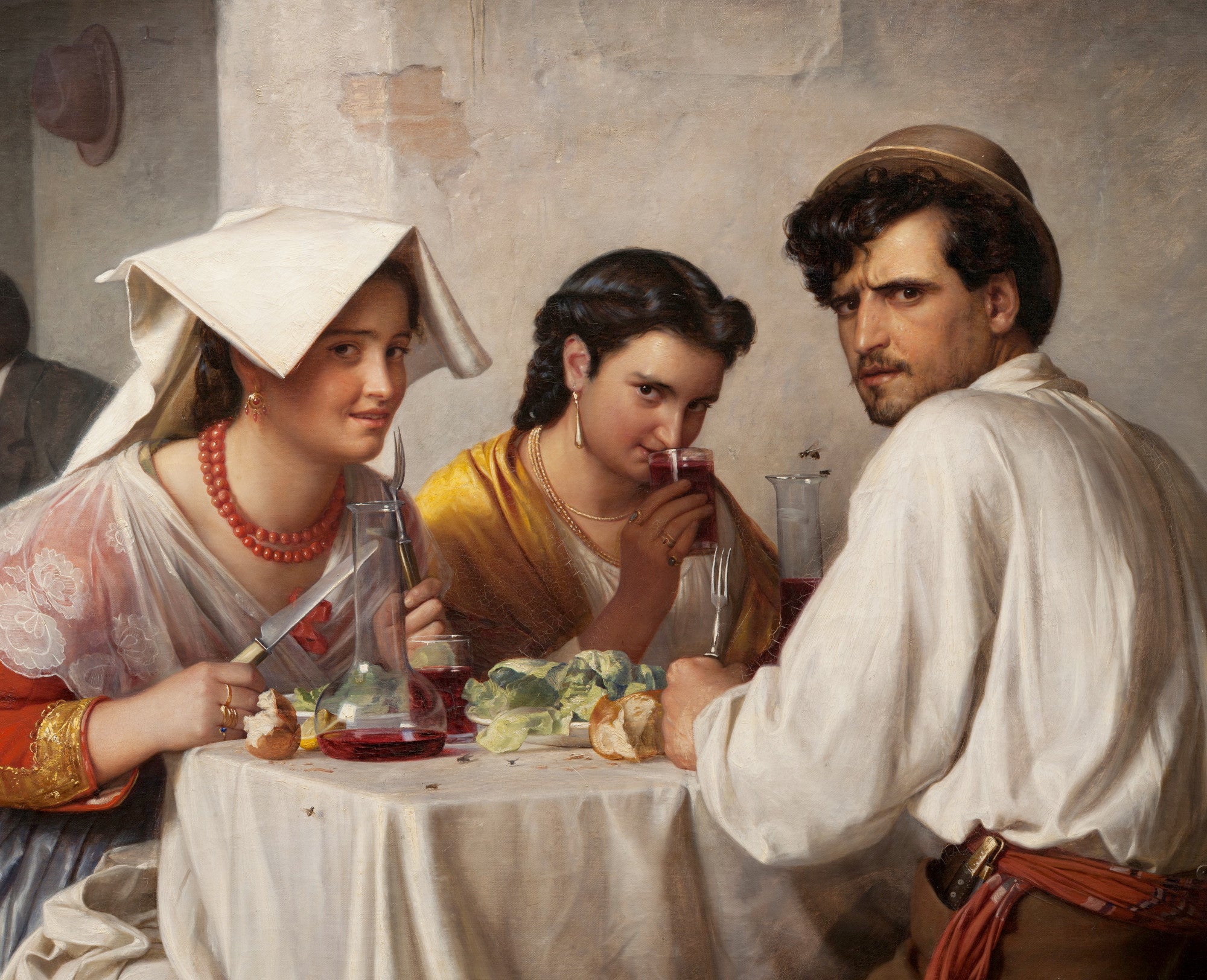 Carl Bloch Fine Art Print, In a Roman Osteria
