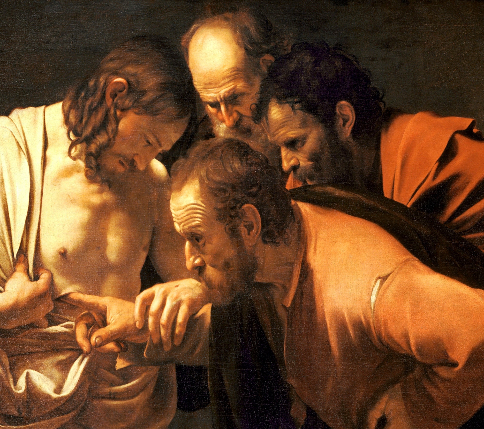 Caravaggio Baroque Fine Art Print, Incredulity of Saint Thomas