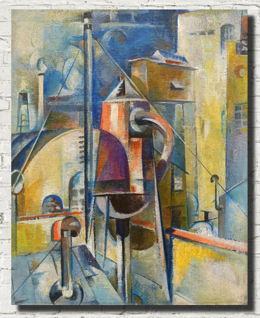 Preston Dickinson Anstract Art Print, Industrial Landscape