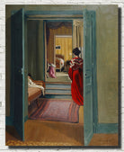 Interior with Woman in Red, Félix Vallotton