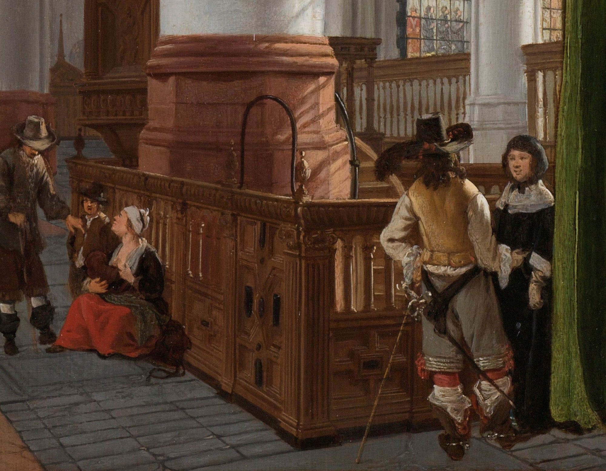 Gerard Houckgeest Baroque Fine Art Print, Interieur van de Oude Kerk in Delft