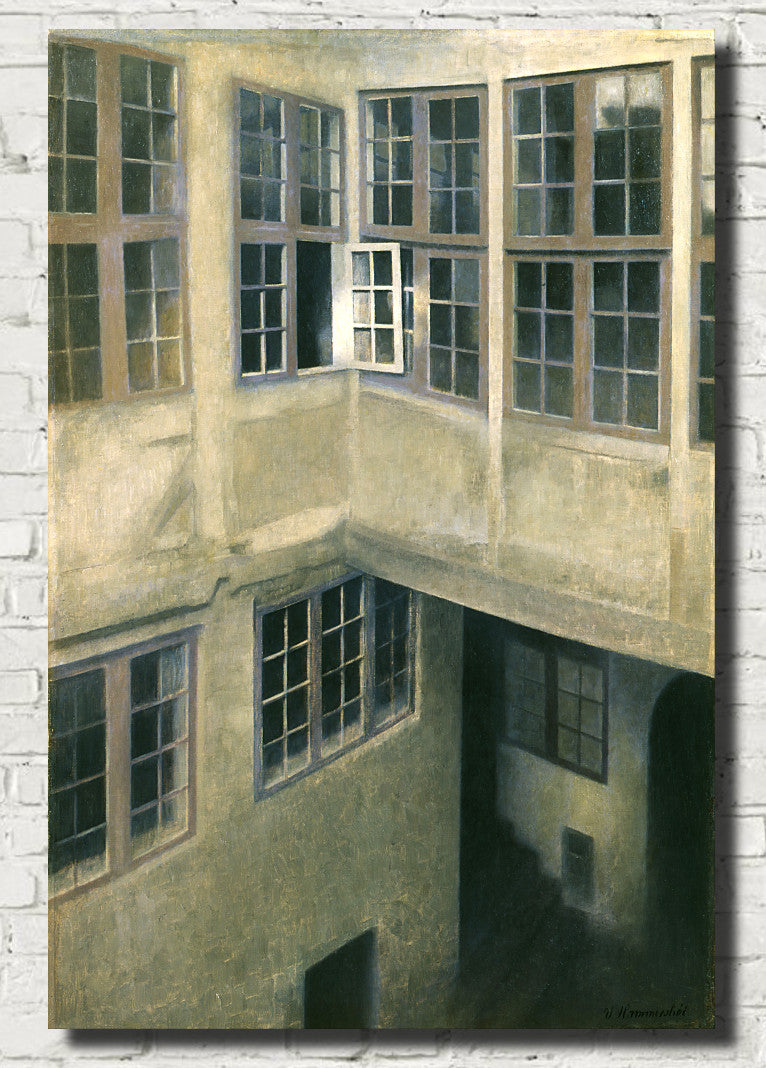 Wilhelm Hammershoi Fine Art Print, Interior of Courtyard