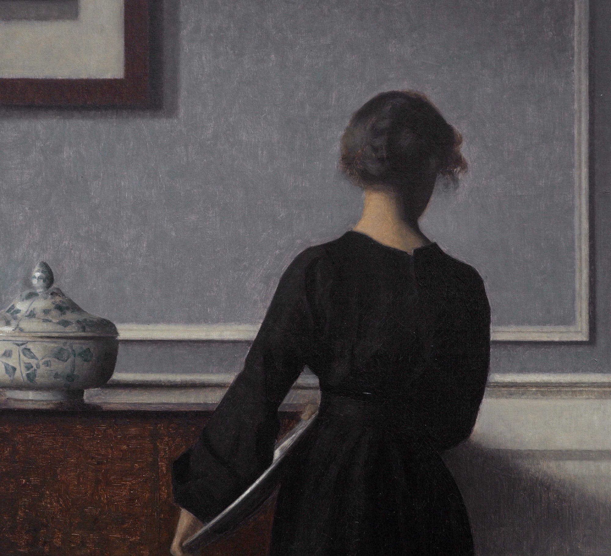 Wilhelm Hammershoi Fine Art Print, Interior with Young Woman from Behind
