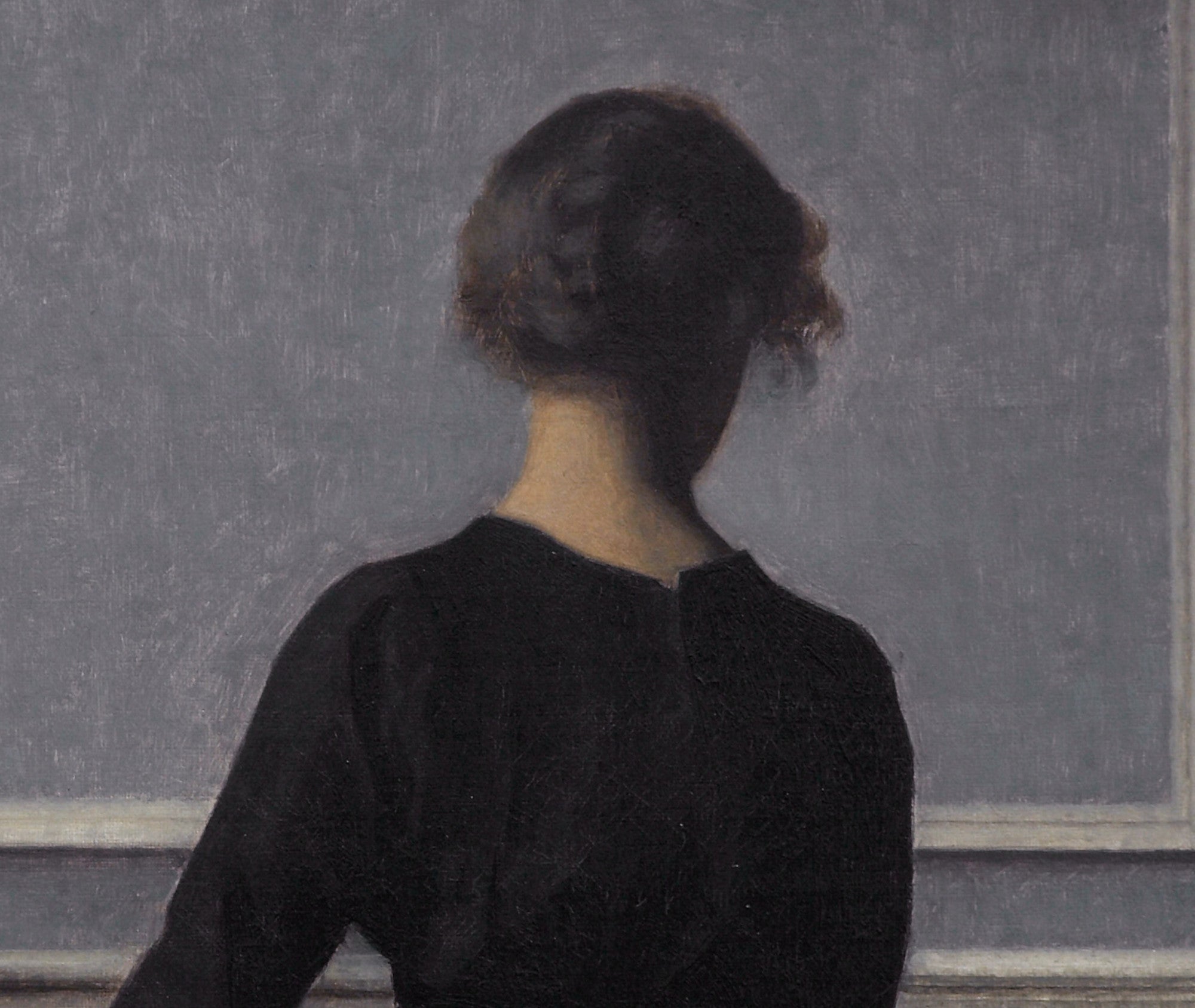 Wilhelm Hammershoi Fine Art Print, Interior with Young Woman from Behind