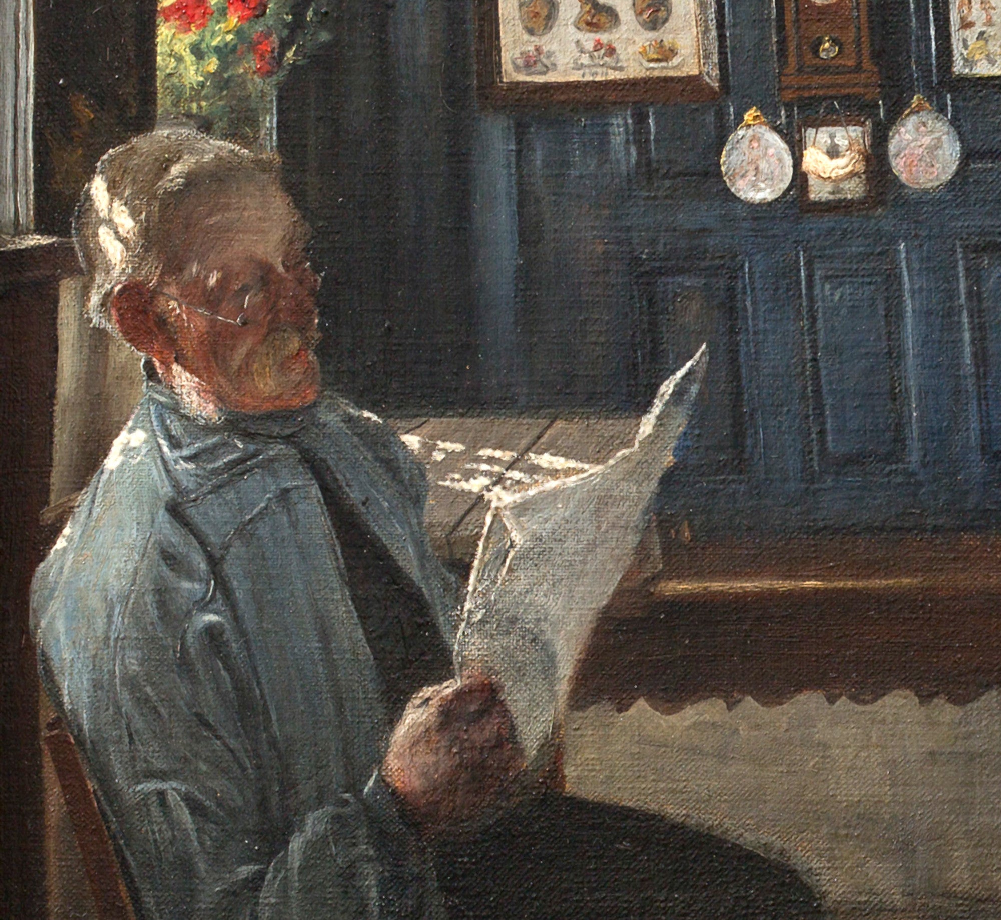 Laurits Andersen Ring Fine Art Print, Interior with farmer Reading newspaper