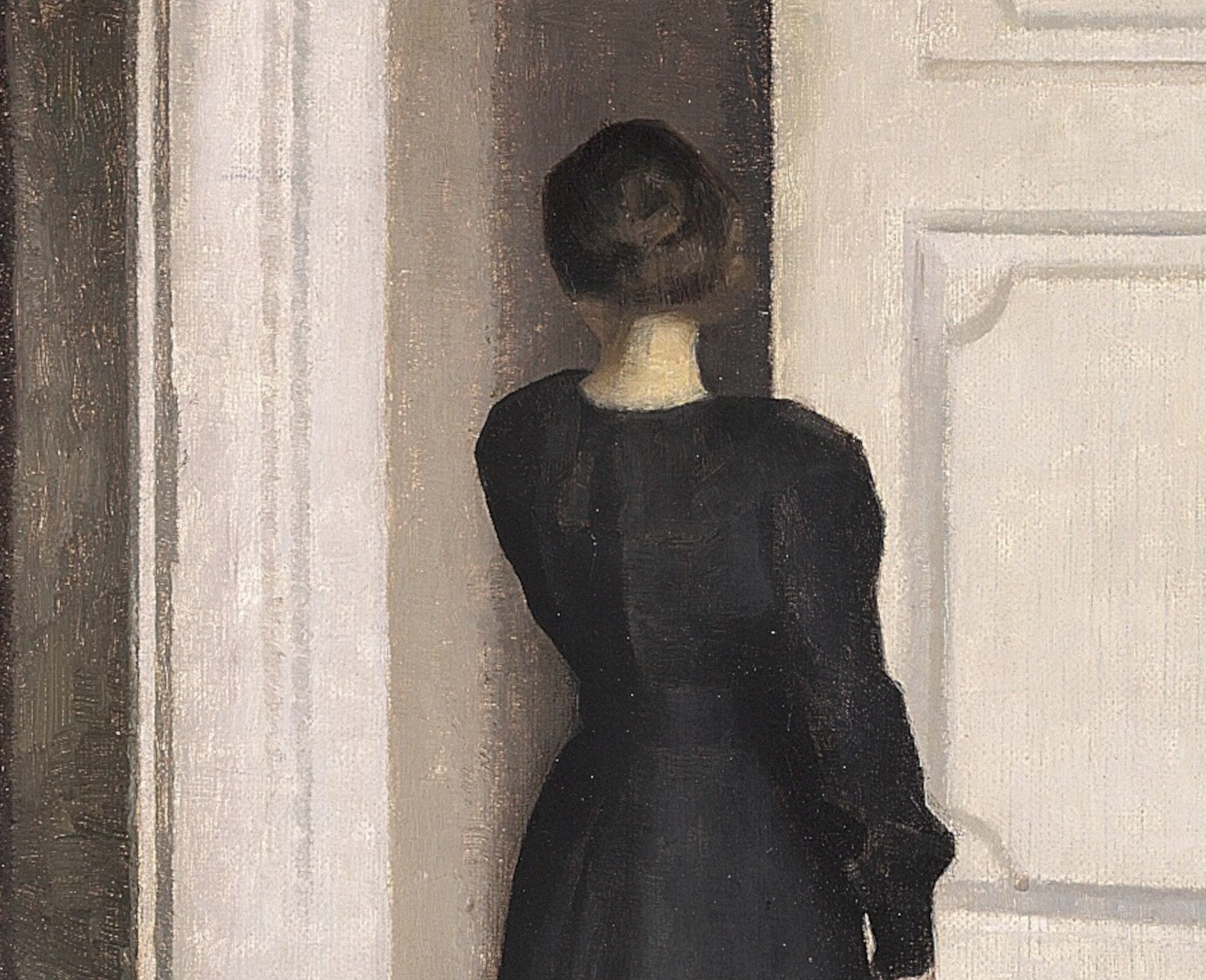Wilhelm Hammershoi Fine Art Print, Interior with the artist's wife Ida in their home at Strandgade 30