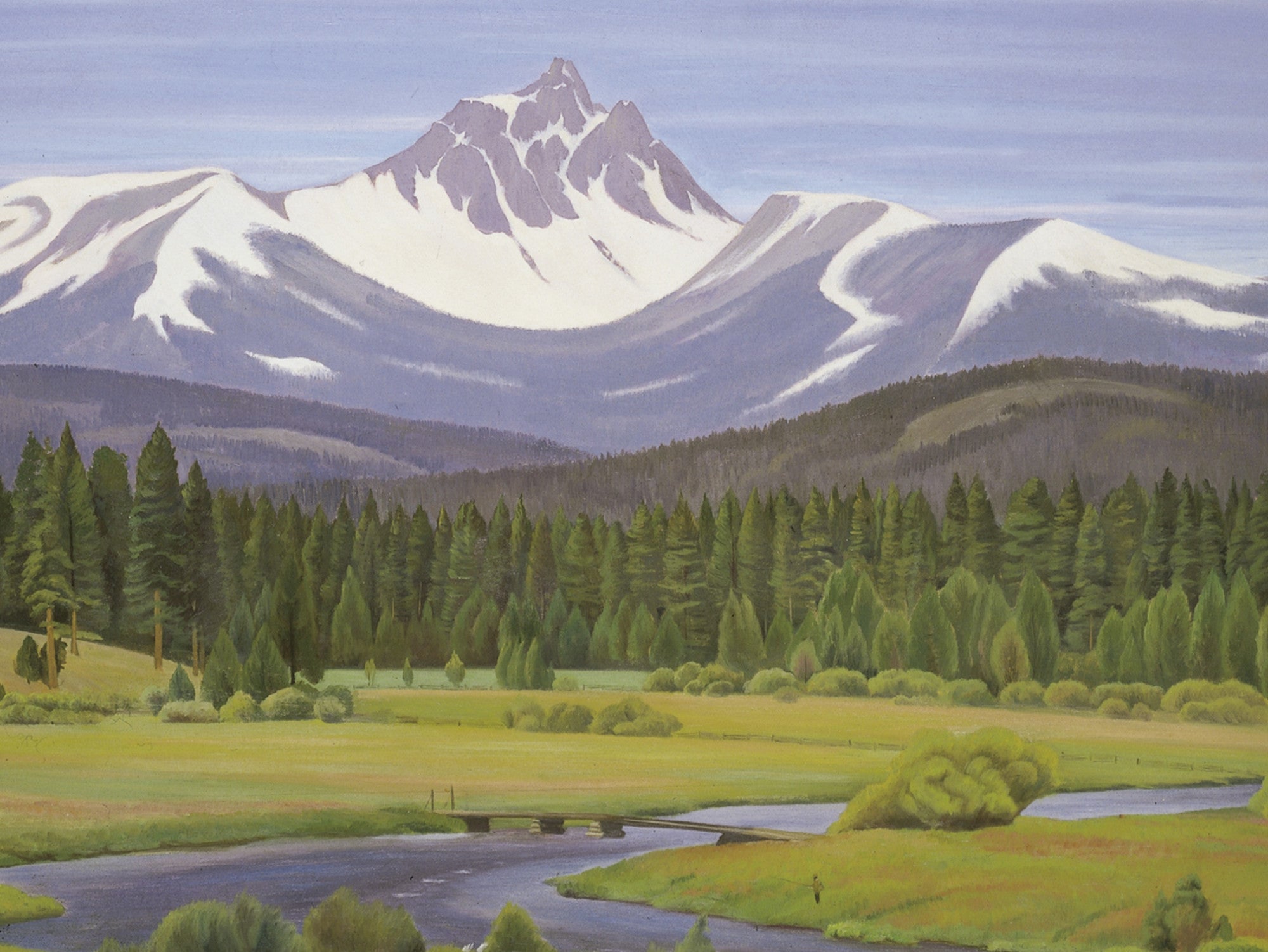 In the Cascade Mountains, Edward Bruce Fine Art Print