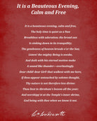 It is a Beauteous Evening, Calm and Free, Poem by William Wordsworth, Typography Print