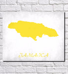 Jamaican Map Print Outline Wall Map of Jamaica