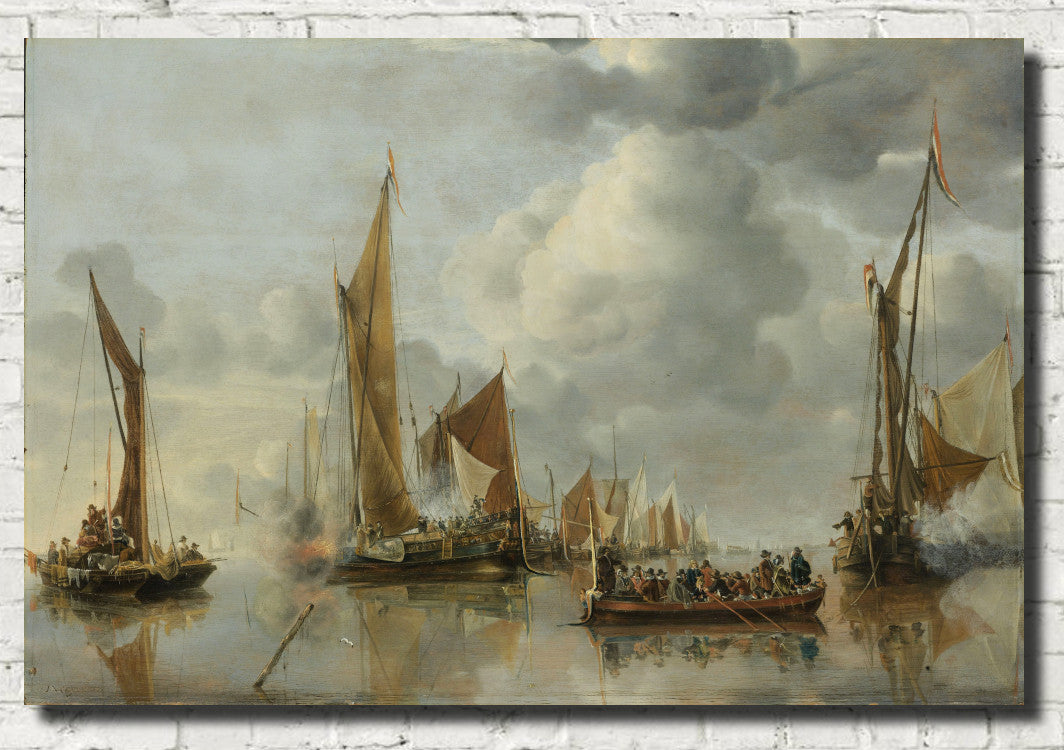 Jand van de Cappelle Fine Art Print, The Home Fleet Saluting the State Barge