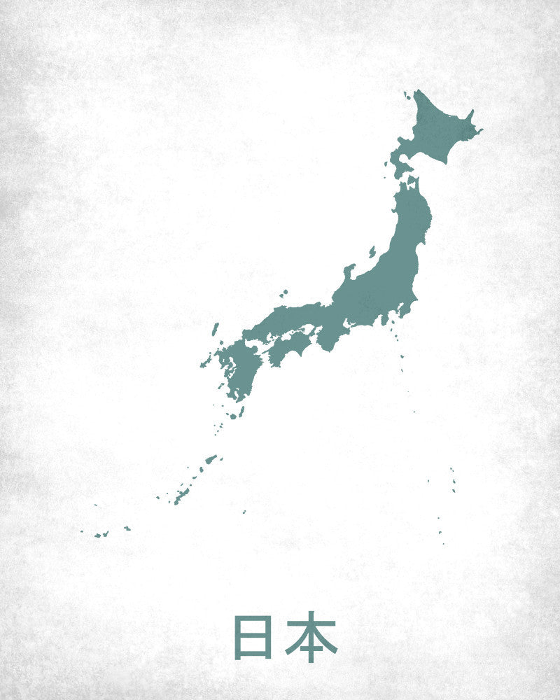 Japanese Map Print Outline Wall Map of Japan
