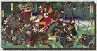 Toyohara Kunichika, Japanese Art Print : Samurai Warriors in Battle