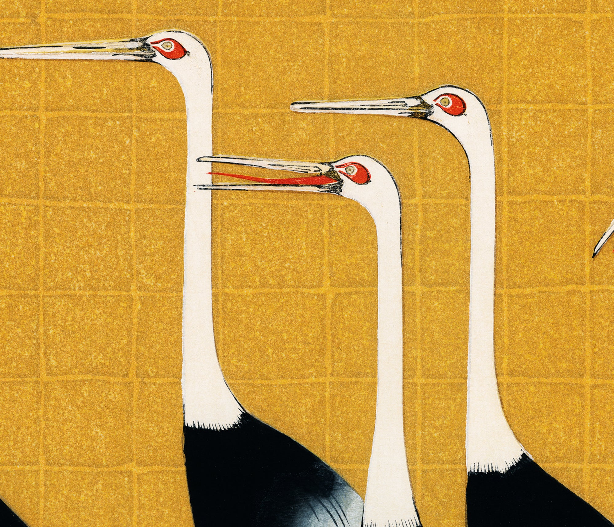 Ogata Korin Japanese Fine Art Print, Red Crown Cranes