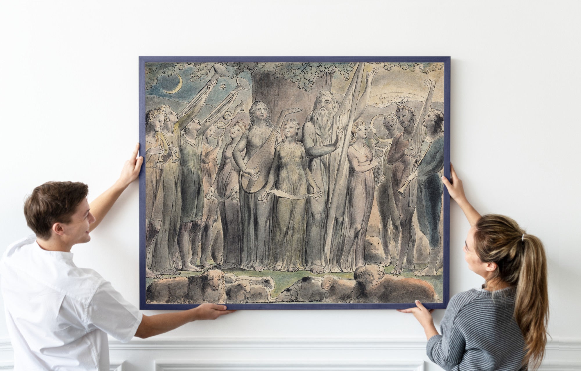 Wiliam Blake, Job and His Family Restored to Prosperity