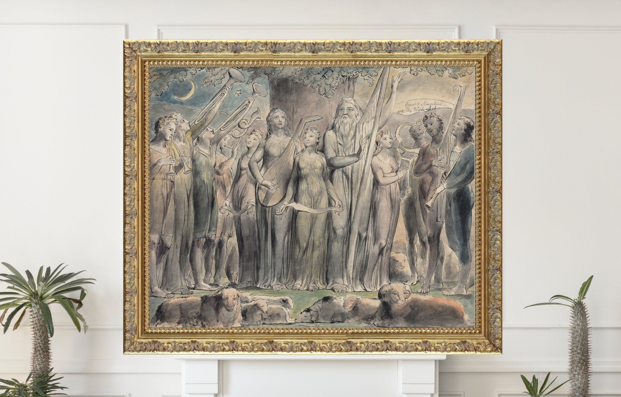 Wiliam Blake, Job and His Family Restored to Prosperity