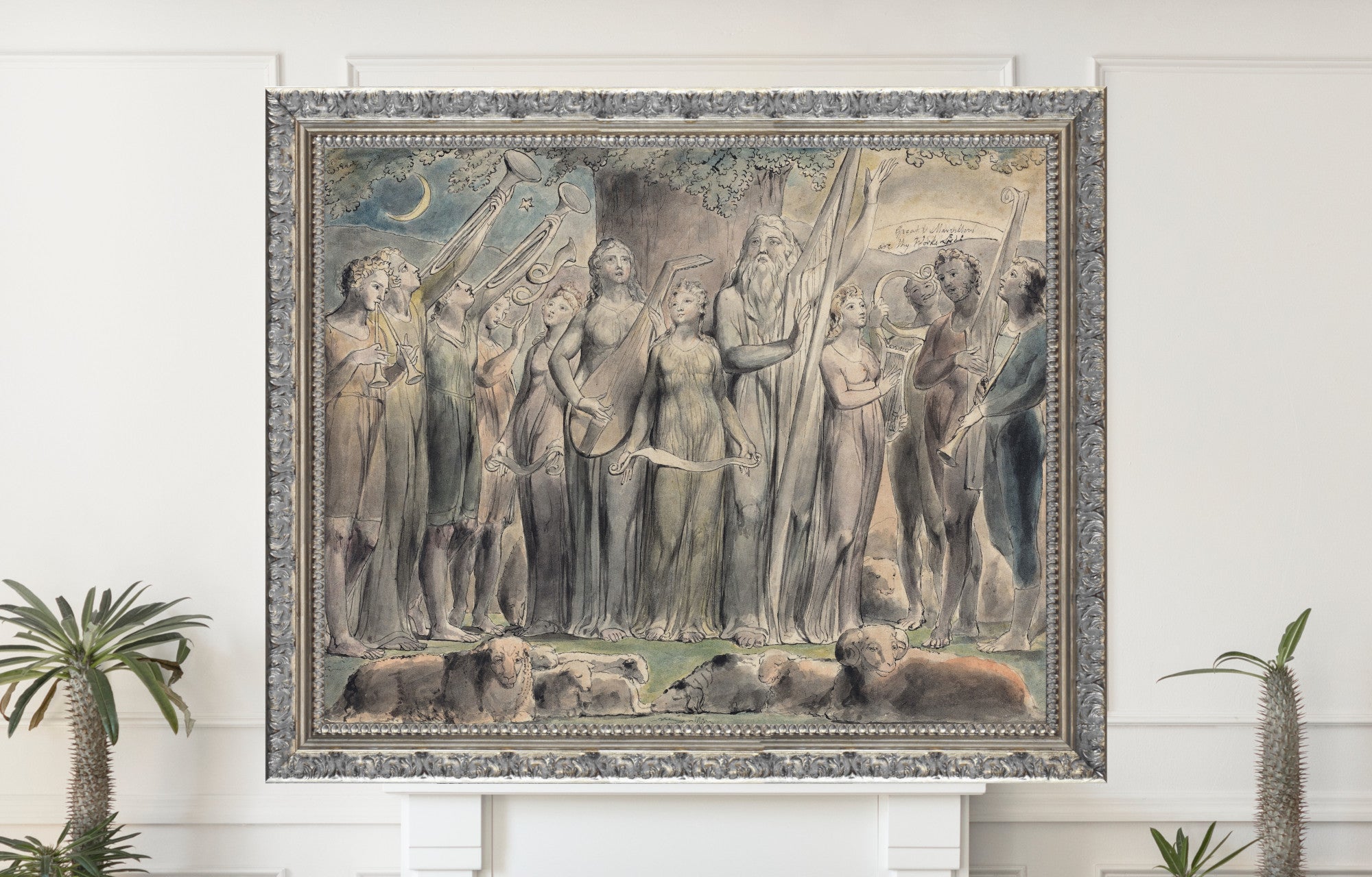 Wiliam Blake, Job and His Family Restored to Prosperity