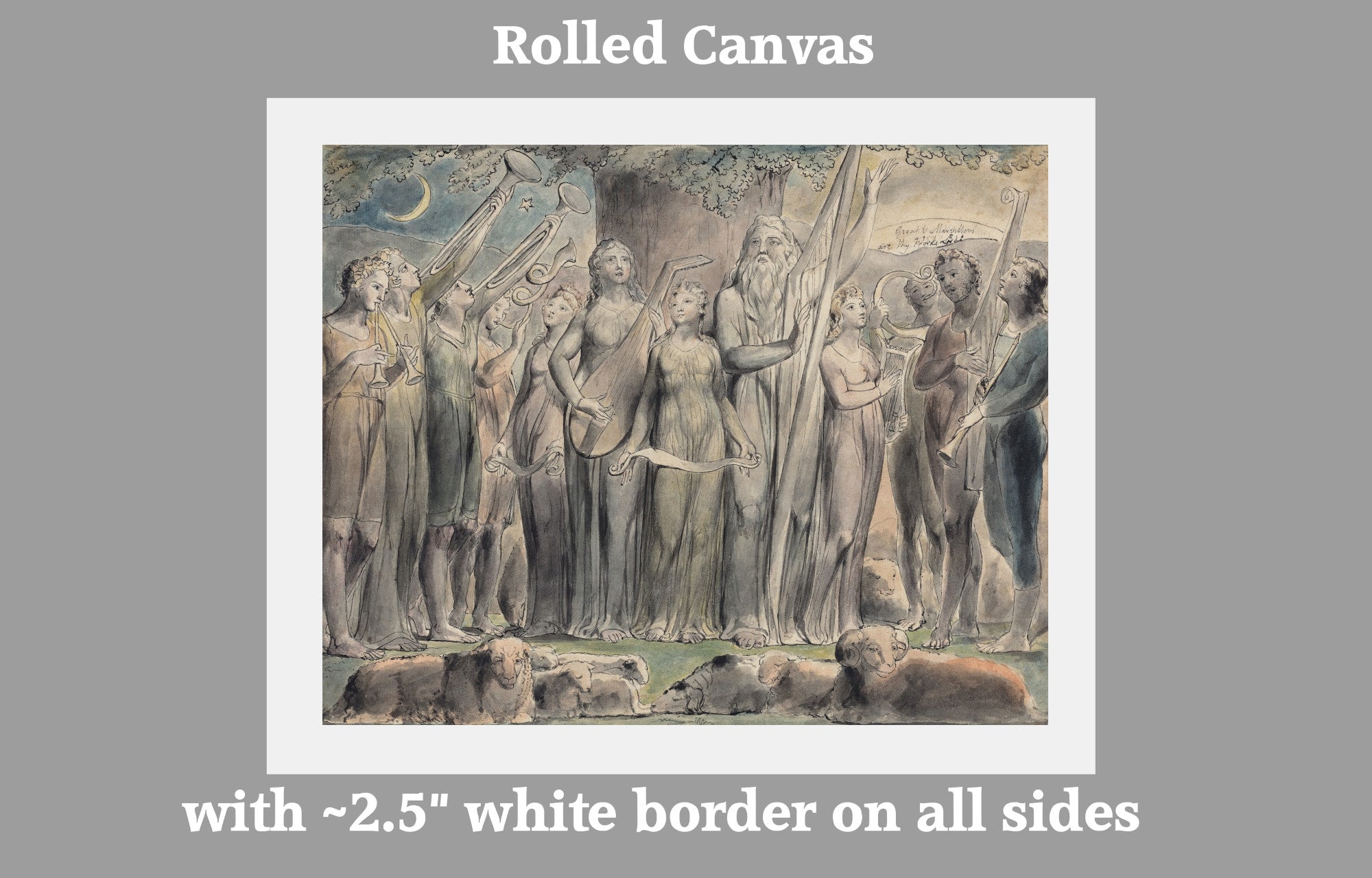 Wiliam Blake, Job and His Family Restored to Prosperity