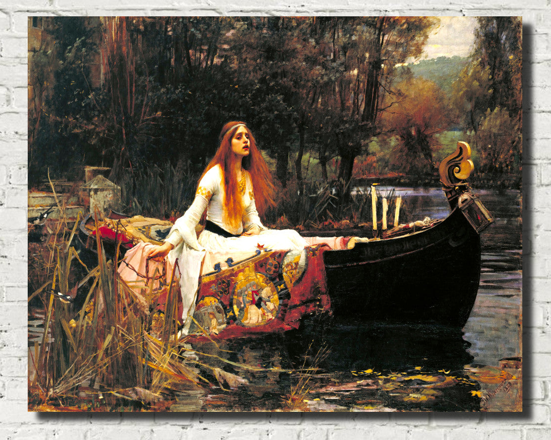 John William Waterhouse Fine Art Print, Lady of Shalott Lake