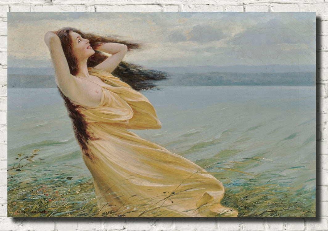 Young woman by the water, Max Nonnenbruch Fine Art Print