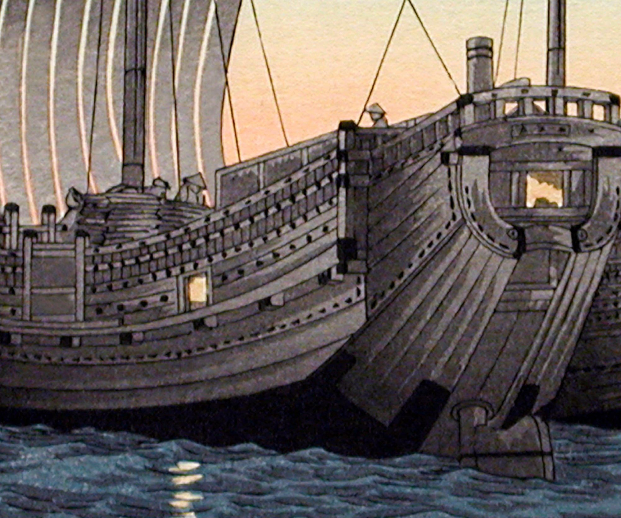 Junks in Inatori Bay, Izu, Japanese Fine Art Print, Hiroaki Takahashi
