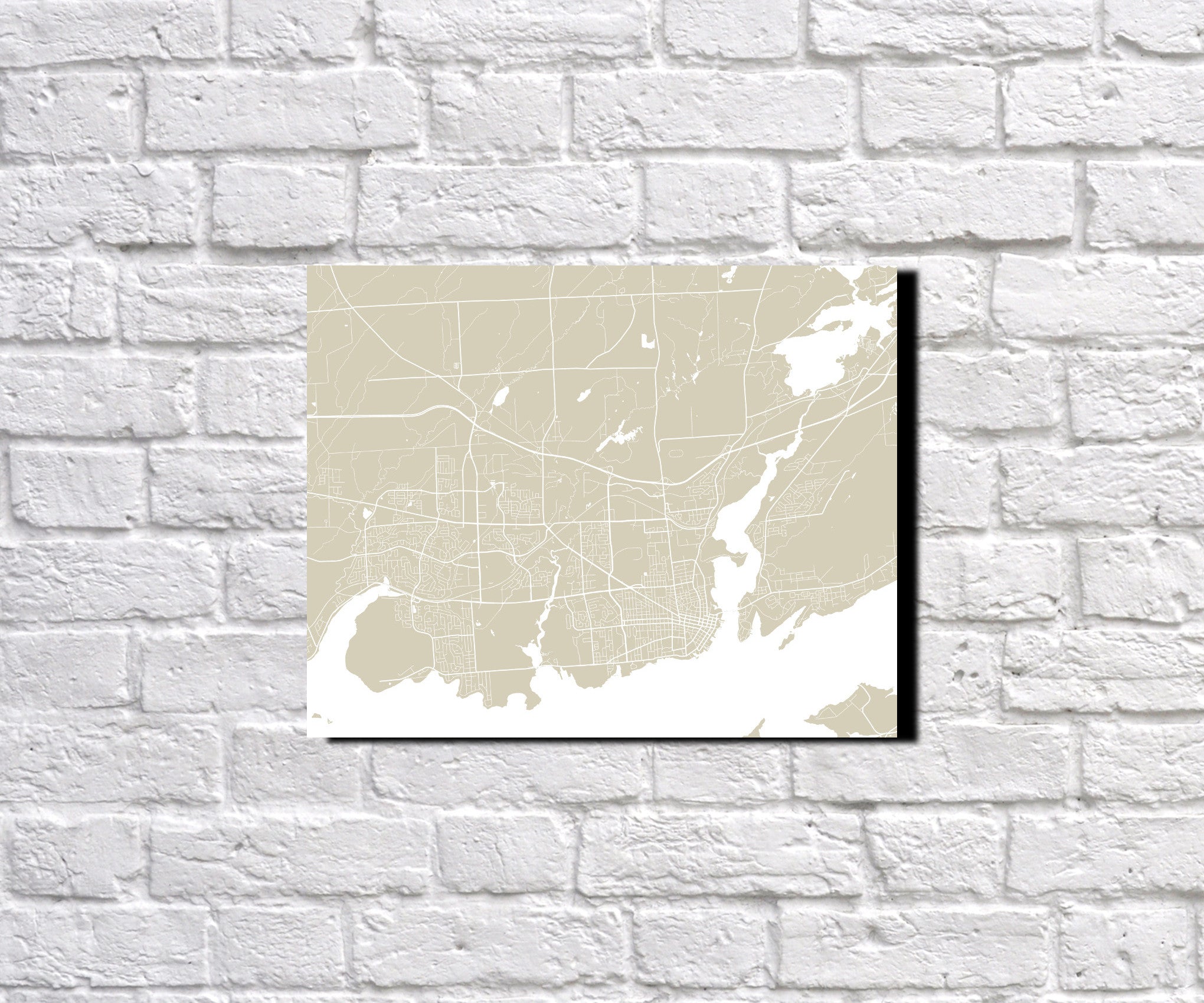 Kingston Ontario City Street Map Print Feature Wall Art Poster