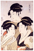 Three Beauties, Japanese Figurative Art Print, Kitagawa Utamaro