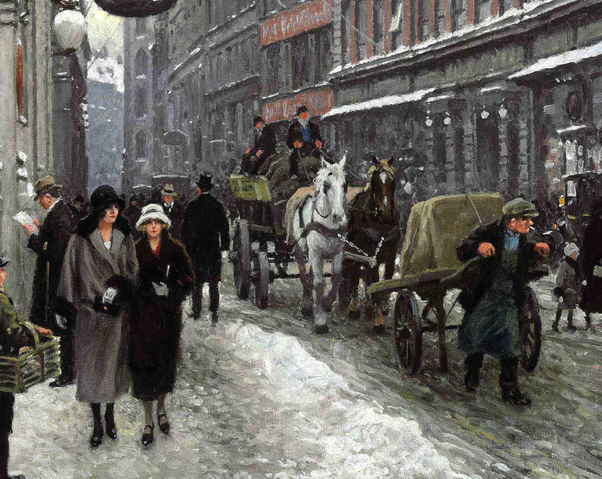 Paul Gustav Fischer Fine Art Print, Købmagergade, Copenhagen