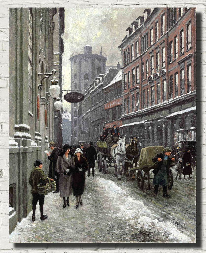 Paul Gustav Fischer Fine Art Print, Købmagergade, Copenhagen