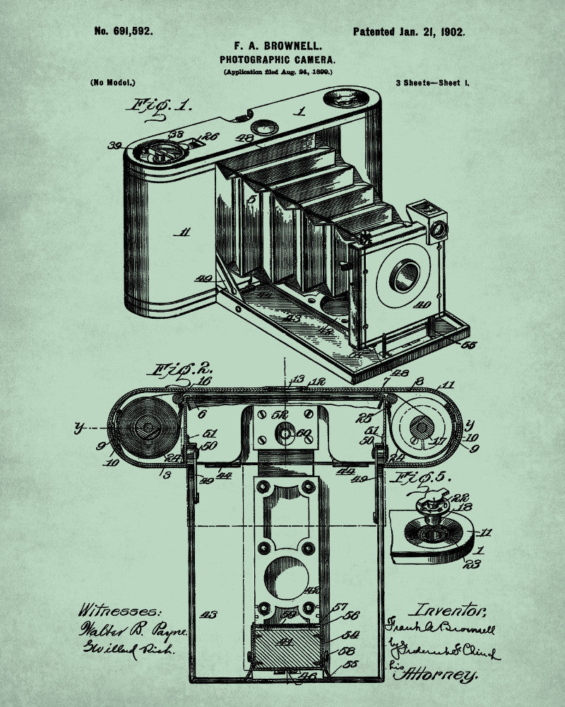 Camera Blueprint Art Photography Patent Print Photographer Poster - OnTrendAndFab