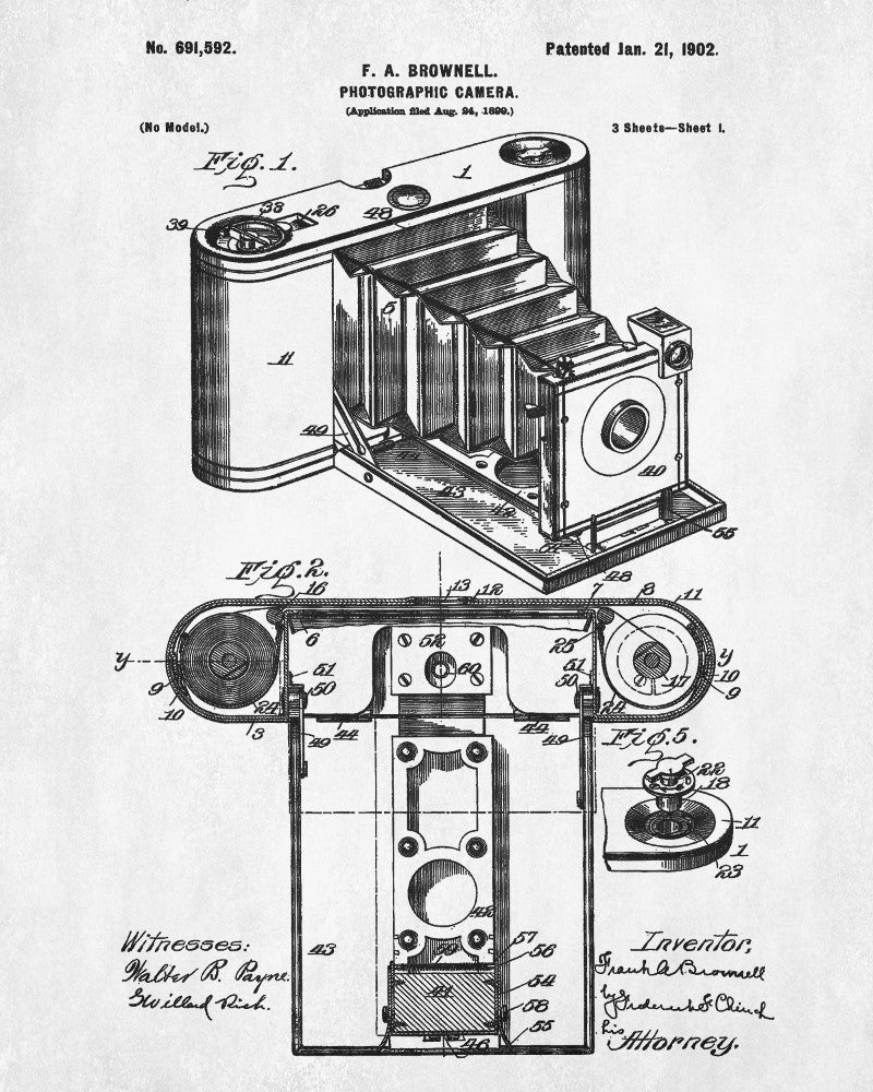 Camera Blueprint Art Photography Patent Print Photographer Poster - OnTrendAndFab