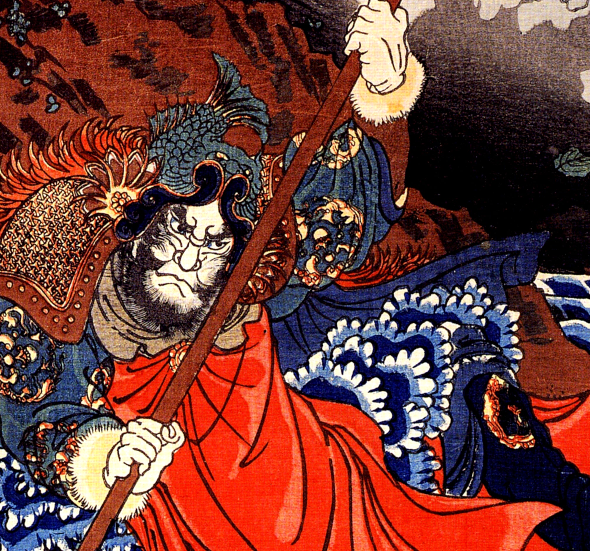 Utagawa Kuniyoshi, Japanese Fine Art Print, Konseimao hanzui beset by demons