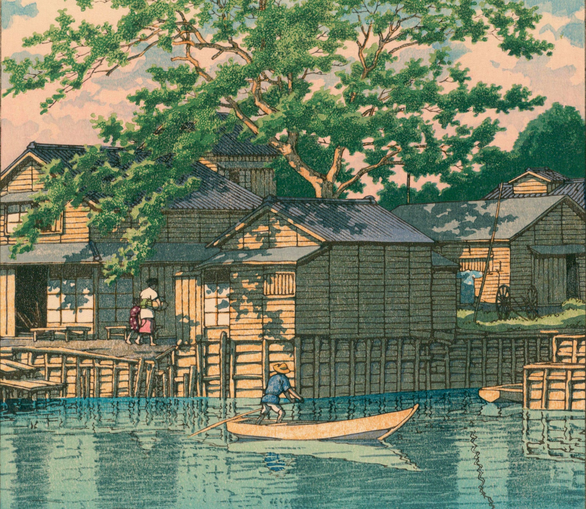 Kuriwatashi stop at Funabori, Hasui Kawase, Japanese Art Print