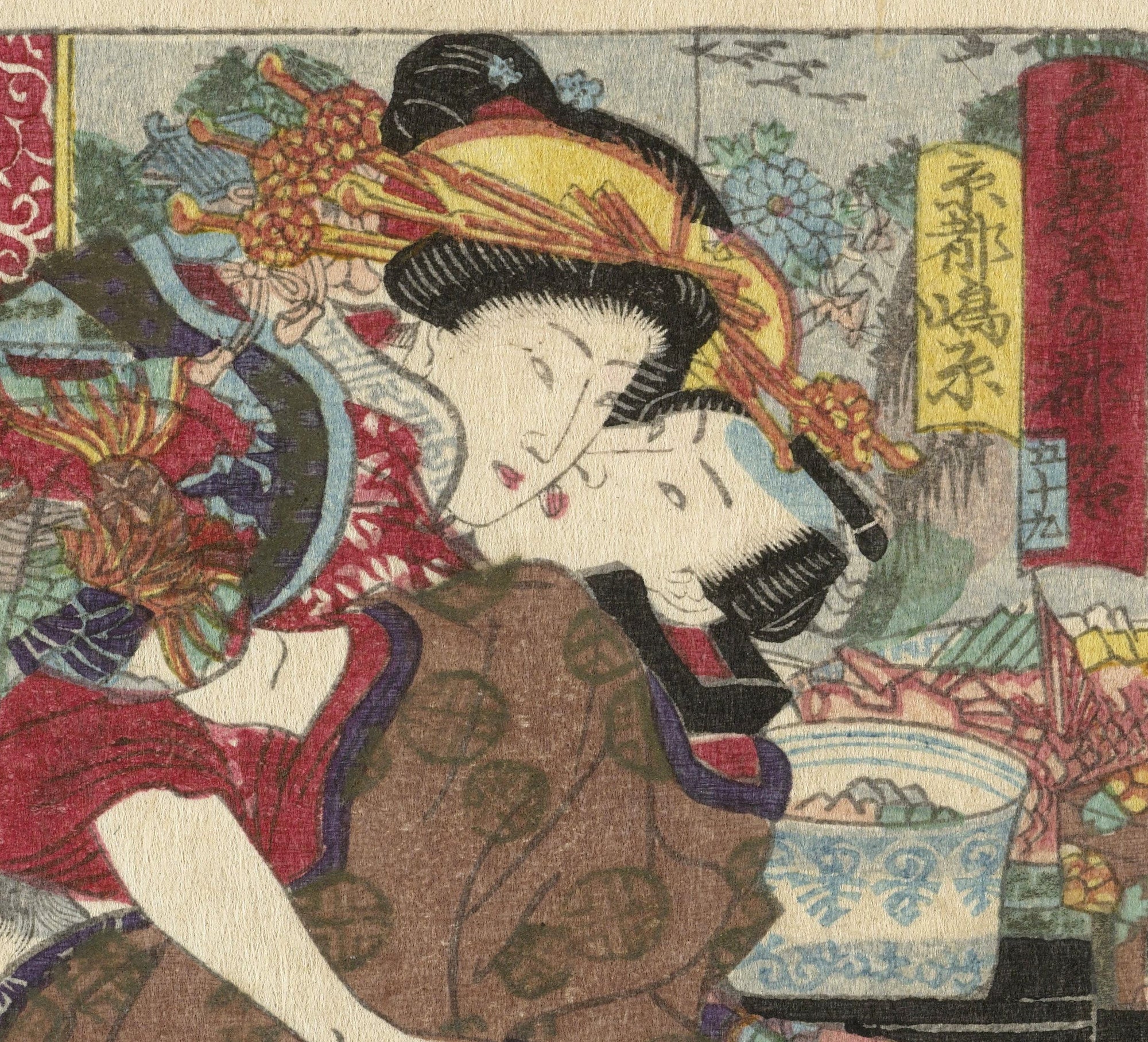 Utagawa Kunisada, Japanese Shunga Art Print : Kyoto, The erotic road to the capital