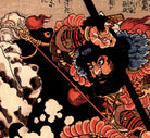 Utagawa Kuniyoshi, Japanese Fine Art Print, Kyusenpo Sacucho charging throught the snow on a black stallion