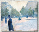 Gustave Caillebotte Fine Art Print : La Place Saint-Augustin, temps brumeux