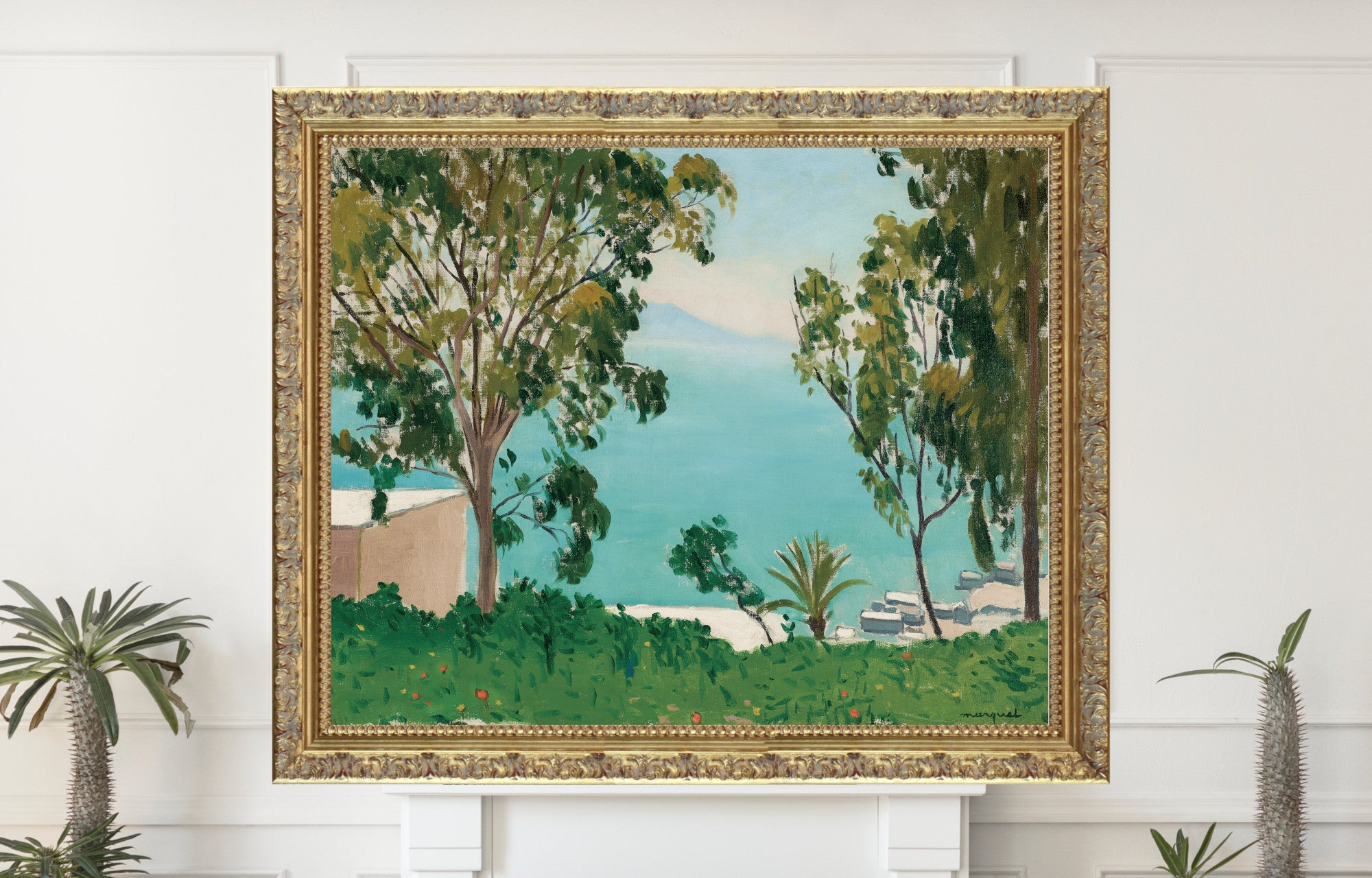 The Beach seen through the eucalyptus trees, Albert Marquet, Coastal Landscape