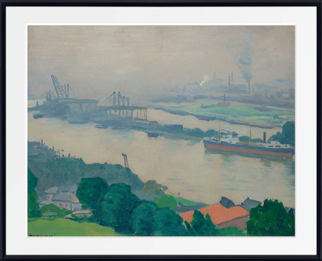 The Seine at Croisset (near Rouen), Albert Marquet, River Landscape