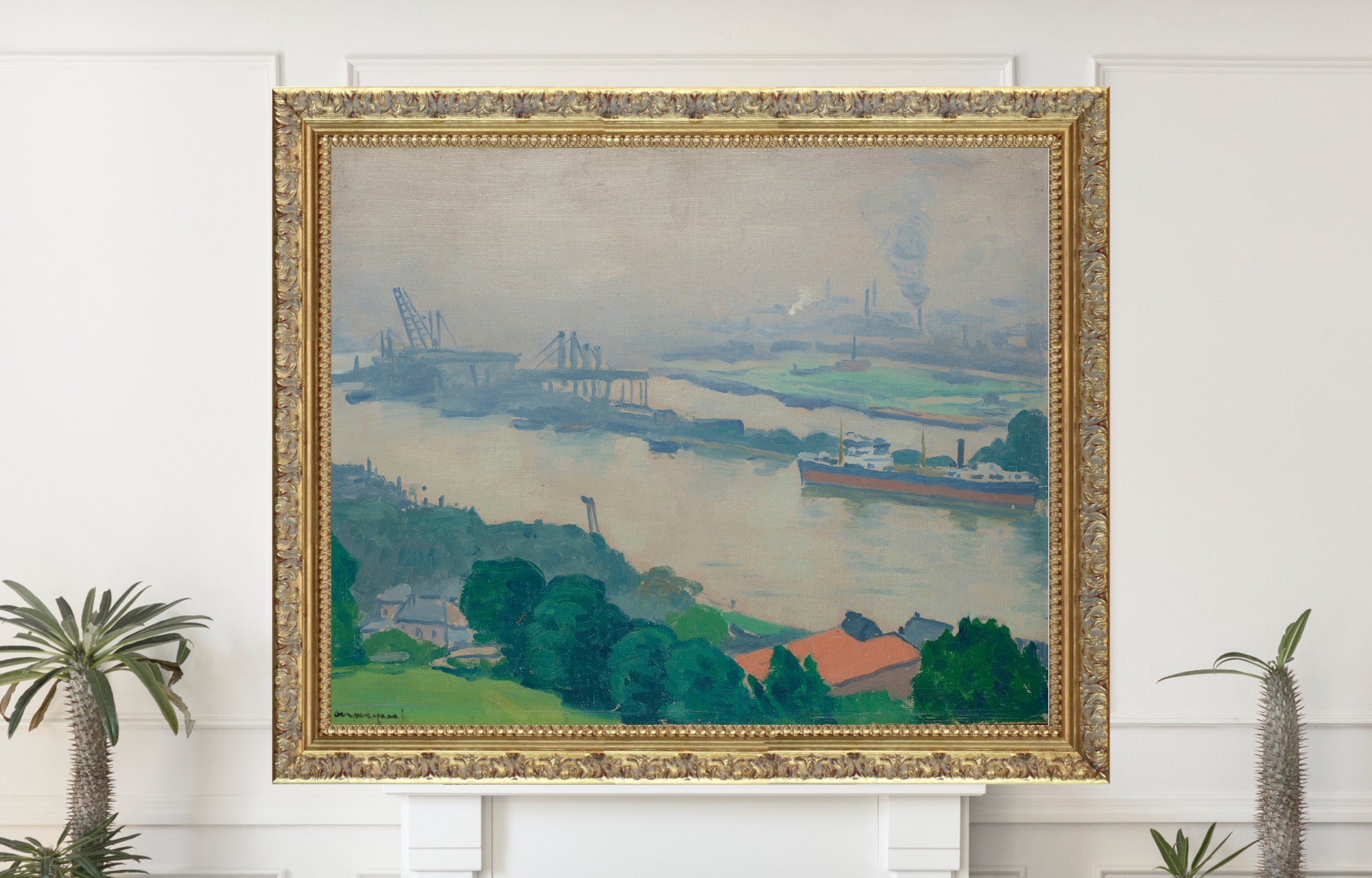 The Seine at Croisset (near Rouen), Albert Marquet, River Landscape