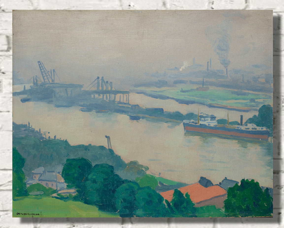 The Seine at Croisset (near Rouen), Albert Marquet, River Landscape