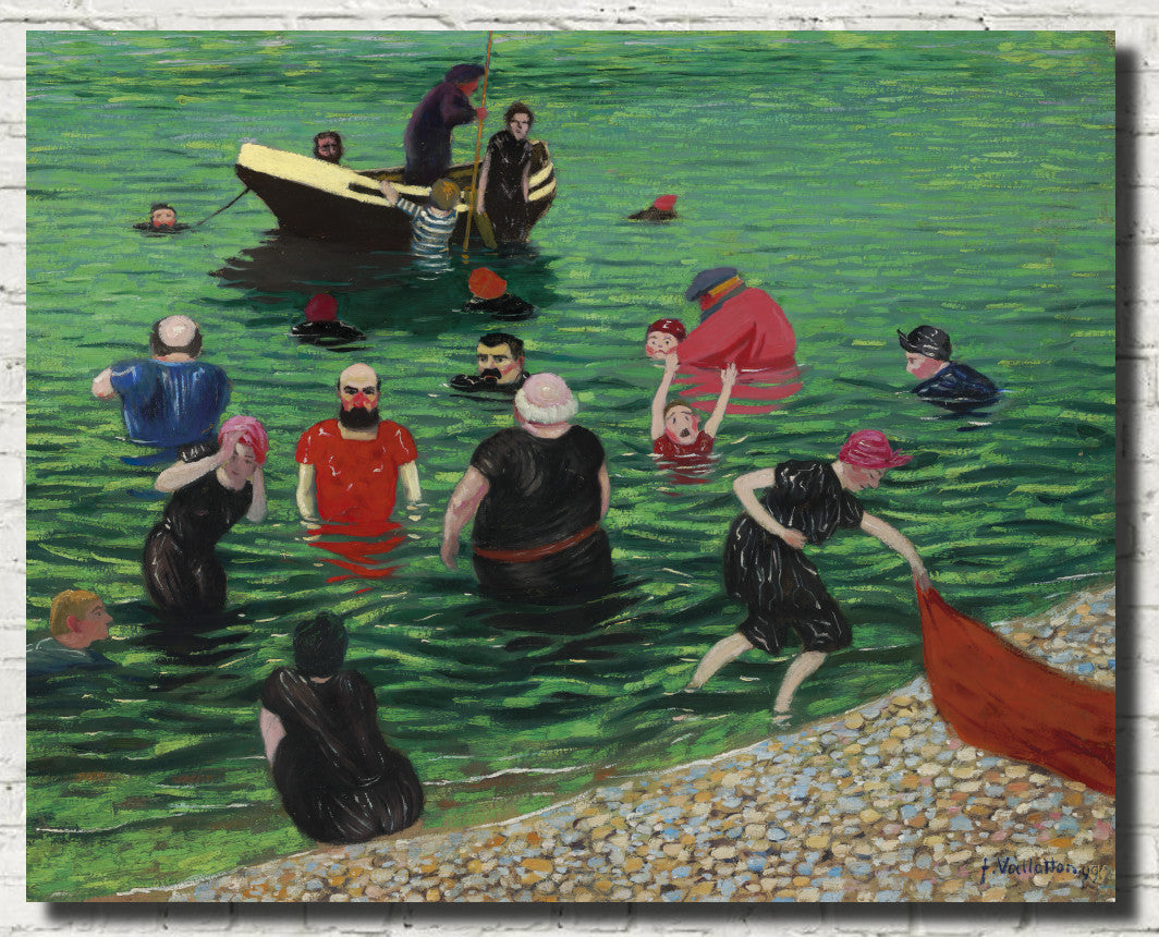 Swimming in Étretat, Félix Vallotton