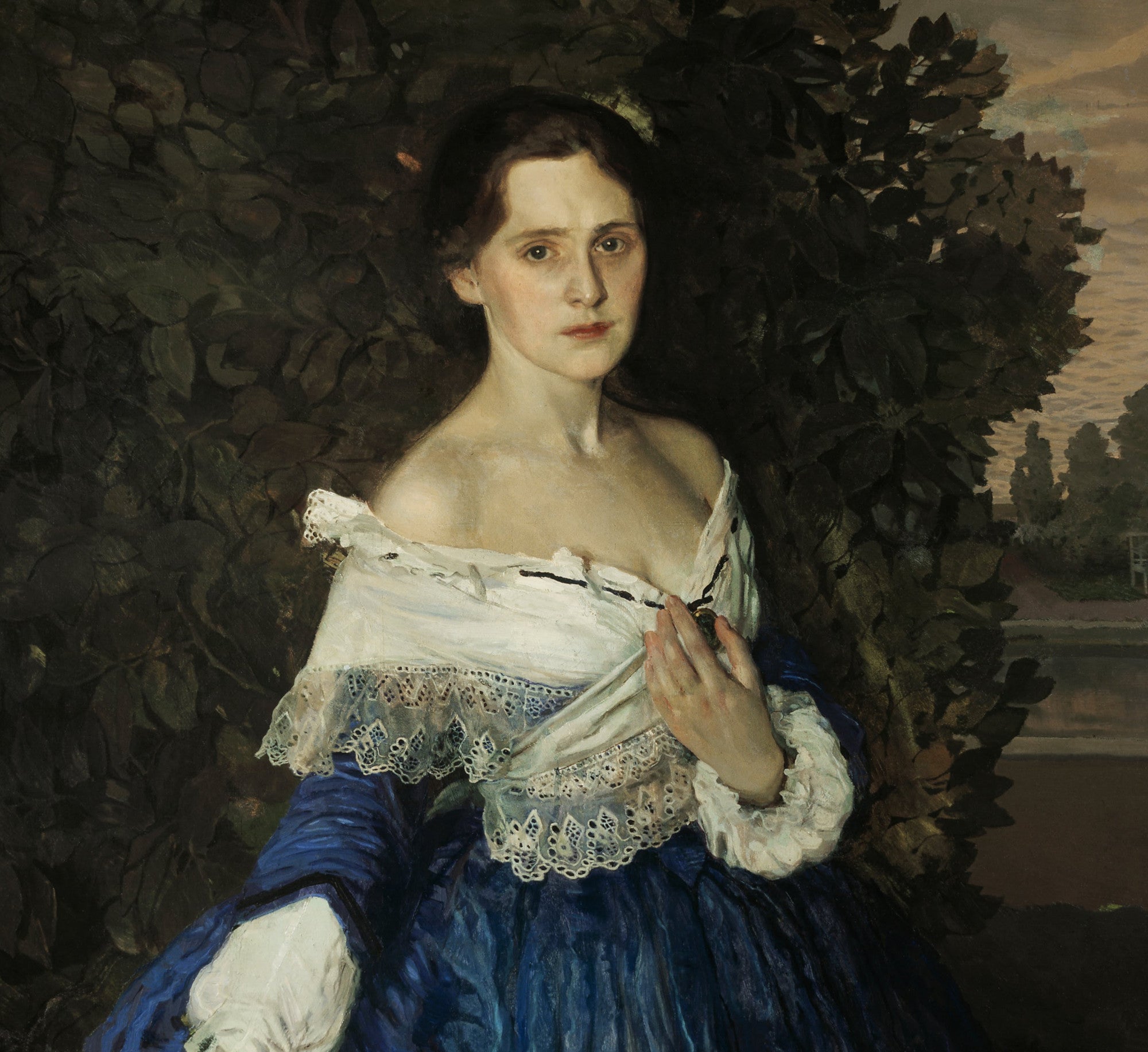 Konstantin Somov Fine Art Print, Lady in blue. Portrait of Ye.M. Martynova