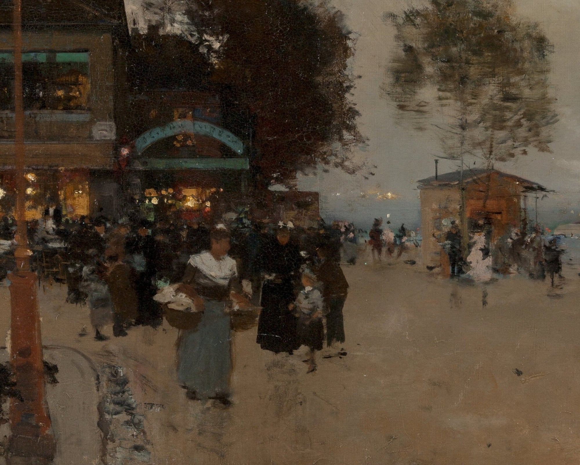 Luigi Loir Fine Art Print: La guignette en bord de Seine