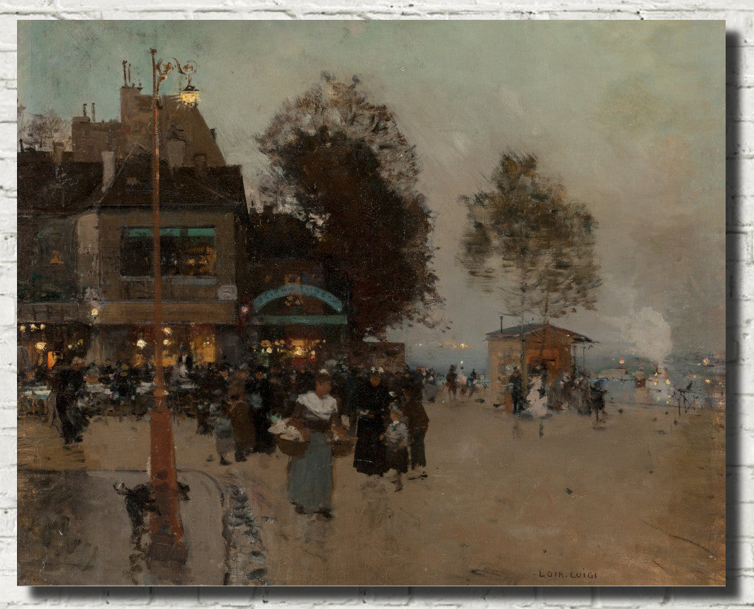 Luigi Loir Fine Art Print: La guignette en bord de Seine