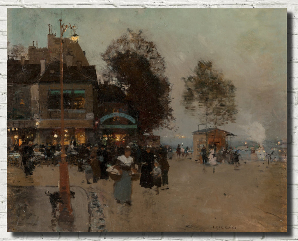 Luigi Loir Fine Art Print: La guignette en bord de Seine