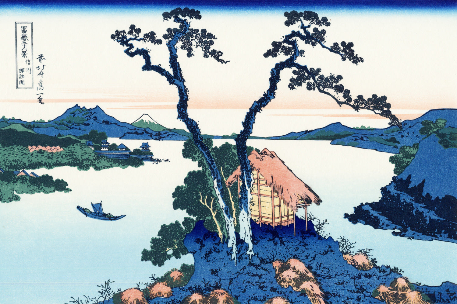 36 Views of Mount Fuji, Inume Pass, Lake Suwa, Shinano Province, Japanese Print