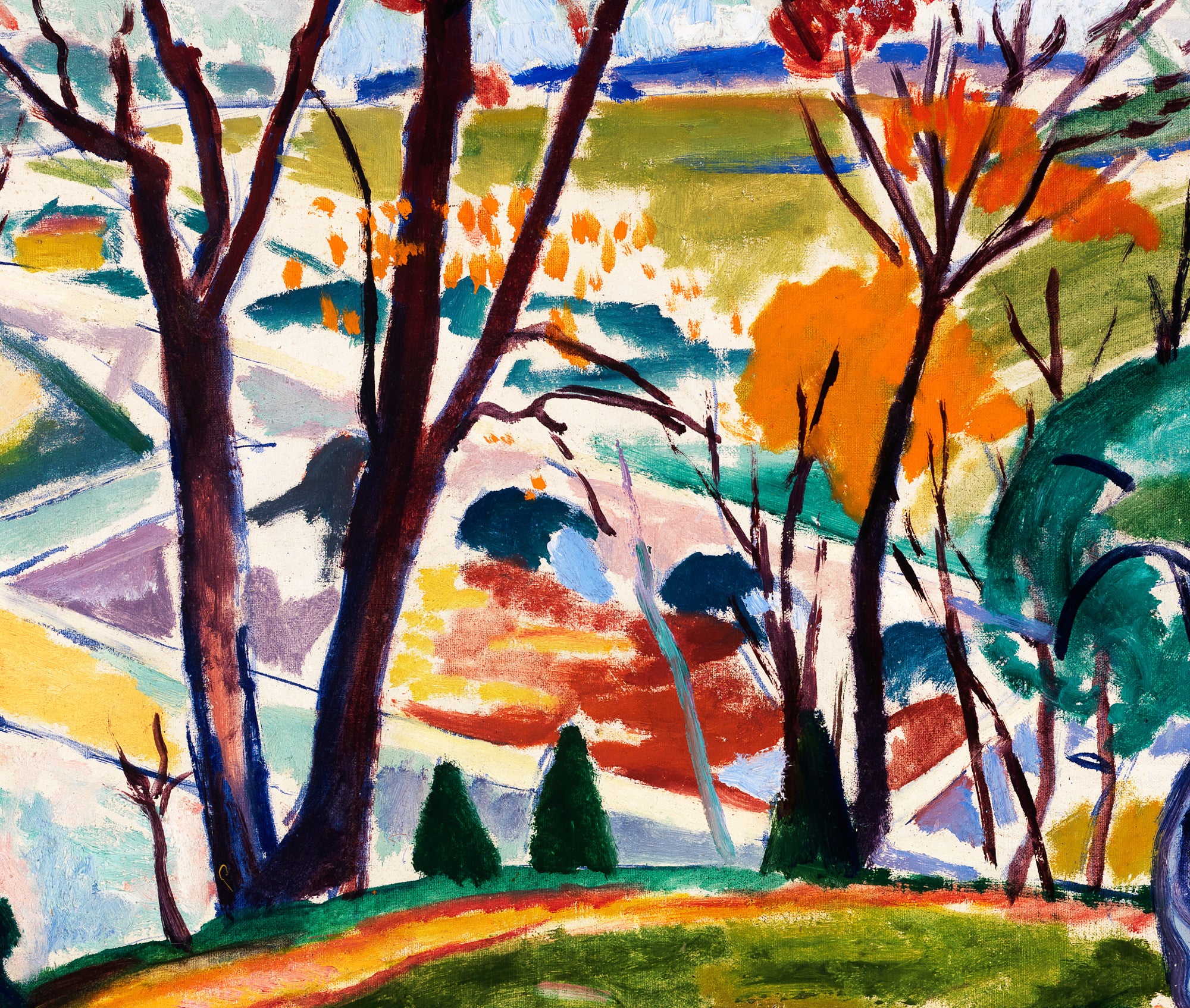 Henry Lyman Saÿen Fine Art Print : Landscape, Bridge, Huntingdon Valley