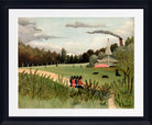 Henri Rousseau Framed Art Print, Landscape and Four Young Girls