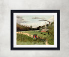 Henri Rousseau Framed Art Print, Landscape and Four Young Girls