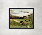 Henri Rousseau Framed Art Print, Landscape and Four Young Girls